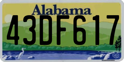 AL license plate 43DF617