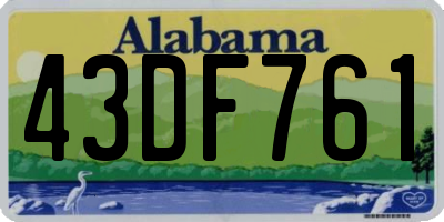 AL license plate 43DF761