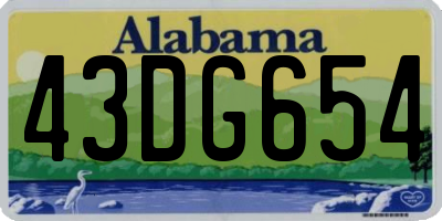 AL license plate 43DG654