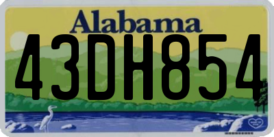 AL license plate 43DH854