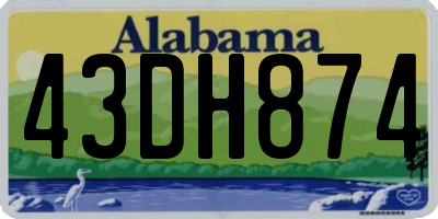 AL license plate 43DH874