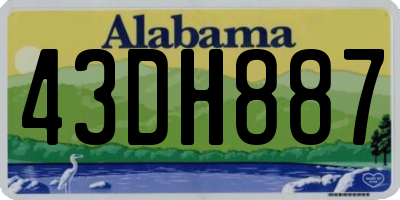 AL license plate 43DH887