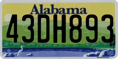 AL license plate 43DH893