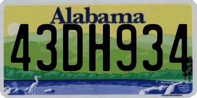 AL license plate 43DH934