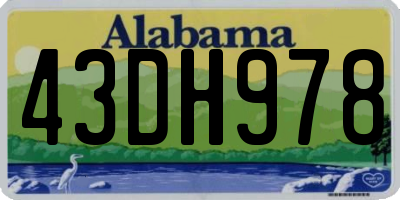 AL license plate 43DH978