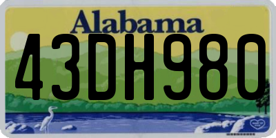 AL license plate 43DH980
