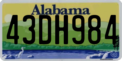 AL license plate 43DH984