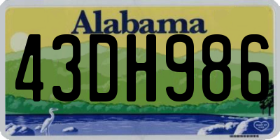 AL license plate 43DH986