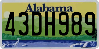 AL license plate 43DH989
