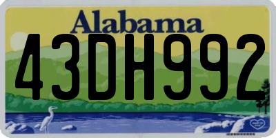 AL license plate 43DH992