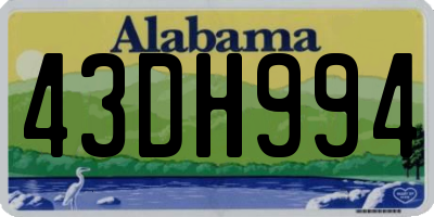 AL license plate 43DH994