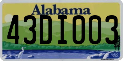 AL license plate 43DI003