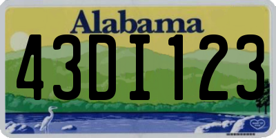 AL license plate 43DI123