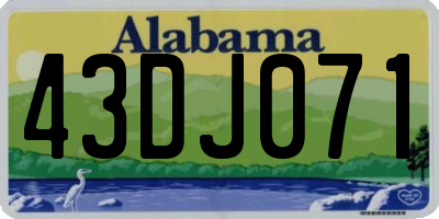 AL license plate 43DJ071