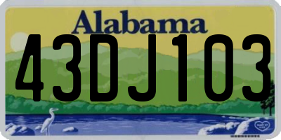 AL license plate 43DJ103