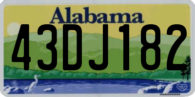 AL license plate 43DJ182