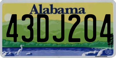 AL license plate 43DJ204