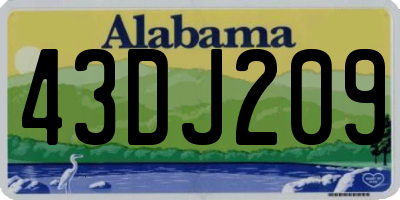 AL license plate 43DJ209