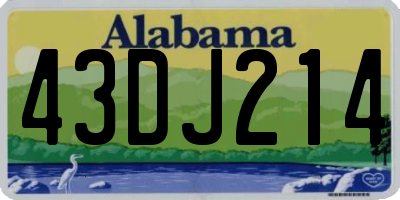 AL license plate 43DJ214