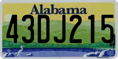 AL license plate 43DJ215