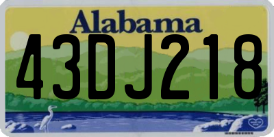 AL license plate 43DJ218