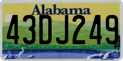 AL license plate 43DJ249