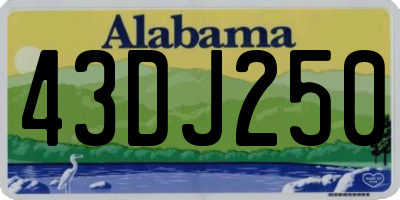 AL license plate 43DJ250