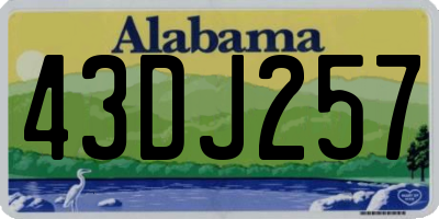 AL license plate 43DJ257