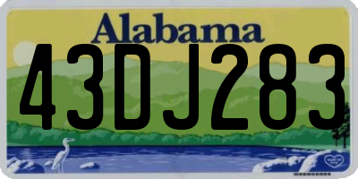 AL license plate 43DJ283