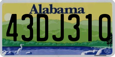 AL license plate 43DJ310