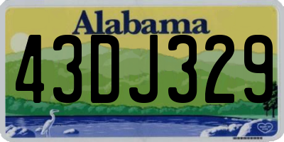AL license plate 43DJ329
