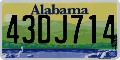 AL license plate 43DJ714