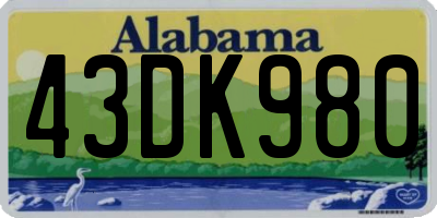 AL license plate 43DK980