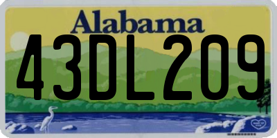 AL license plate 43DL209