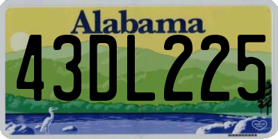 AL license plate 43DL225