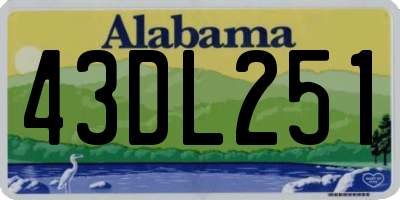 AL license plate 43DL251