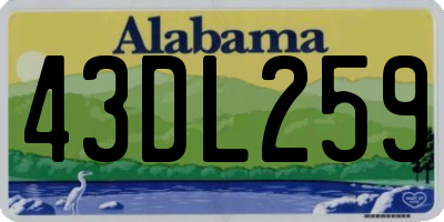 AL license plate 43DL259