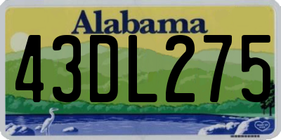 AL license plate 43DL275