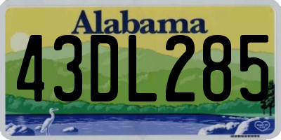 AL license plate 43DL285