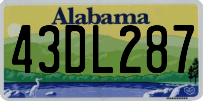 AL license plate 43DL287