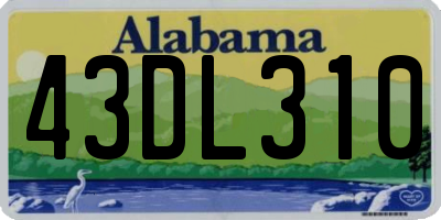 AL license plate 43DL310