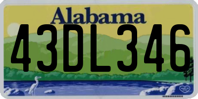 AL license plate 43DL346