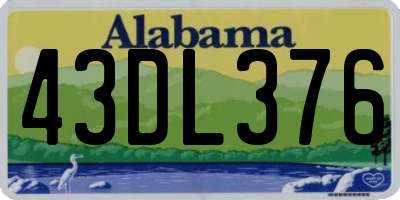 AL license plate 43DL376