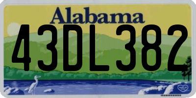 AL license plate 43DL382