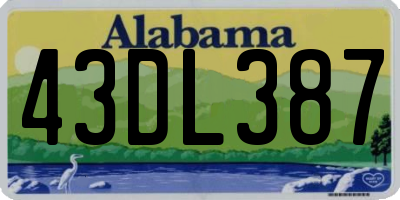 AL license plate 43DL387
