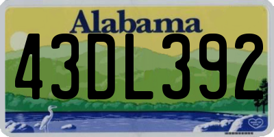 AL license plate 43DL392