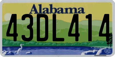 AL license plate 43DL414