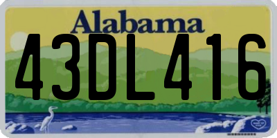 AL license plate 43DL416