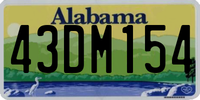 AL license plate 43DM154