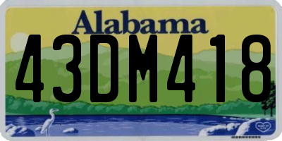 AL license plate 43DM418